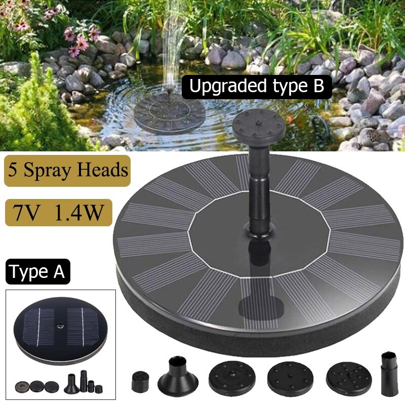 Solar Water Fountain Pump Powered Water Pump Panel Kit Lotus Leaf Floating Pump For Pool Garden Pond Watering Submersible Pump
