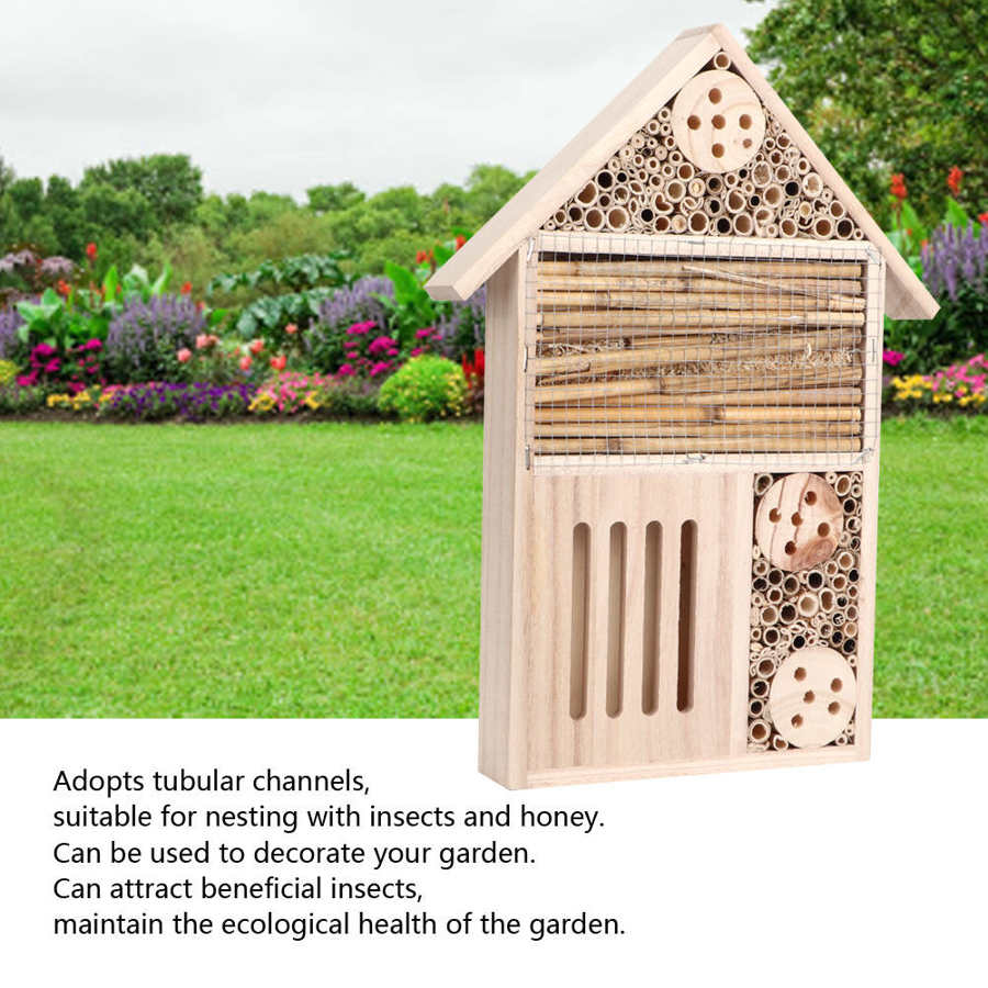 Ant Farm Insect House Garden Outdoor Wooden Insect Bee House Wood Bug Room Shelter Nesting Box Decoration Castle Insects Box