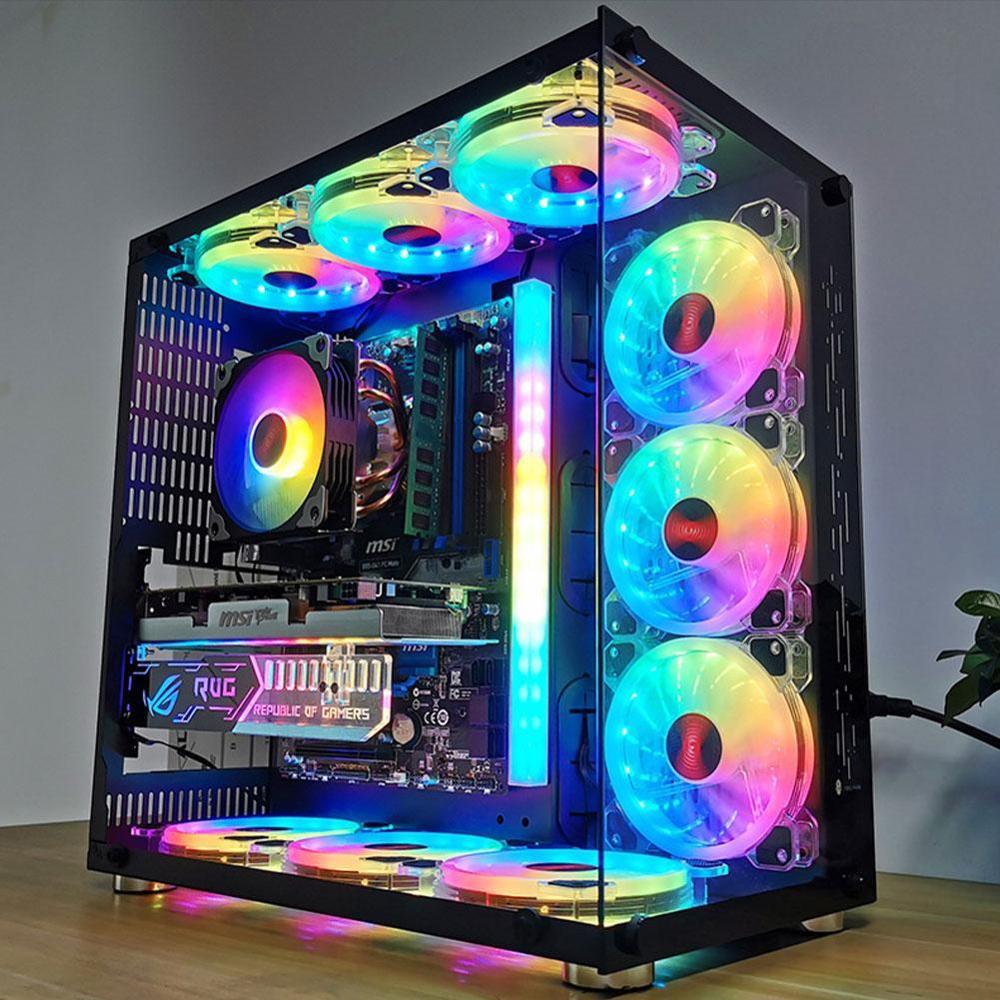 Aigo DR12 Pro Koeler Radiator Pc Case Fan Rgb 120Mm Ventilator Aanpassen Fan Speed Mute Ir Aura Sync Fan cooler Cooling Rgb Computer Fan