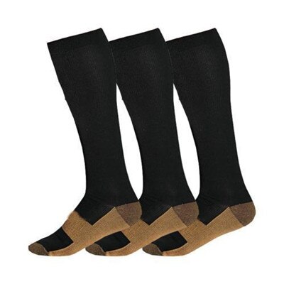 cuivre infusé chaussettes de Compression 20-30mmHg gradué hommes femmes Patchwork longues chaussettes S-XXL