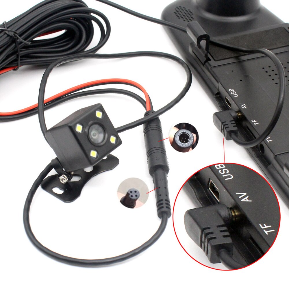 Waterdichte auto achteruitrijcamera parkeerhulpcamera achteruitrijmonitor achteruitrijcamera lens voor recorder dvr met 4- pins 2.5mm- aansluiting