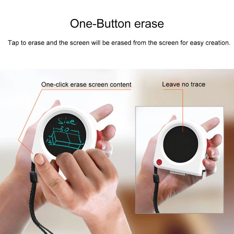 5m/16ft Tape Measure with LCD Writing Tablet Drawing Board for Construction/Carpenter/DIY Measurement
