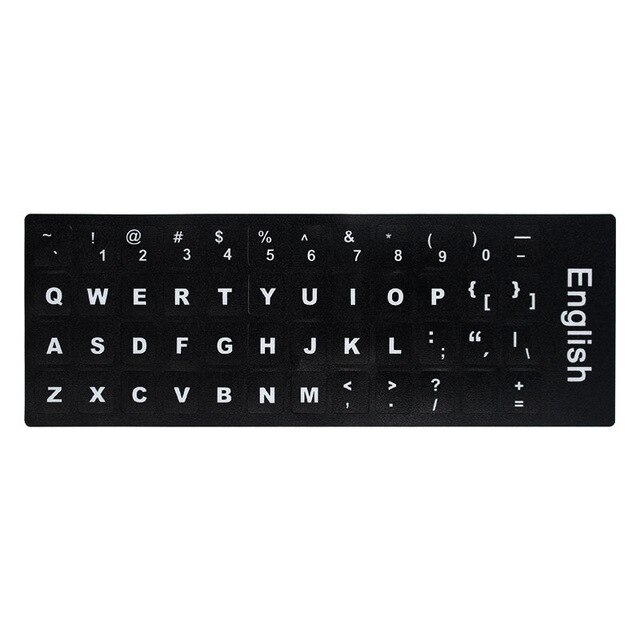 Pegatinas para teclado español/inglés/ruso/francés/árabe, pegatinas de letras estándar para ordenador de 10 "a 17", película para cubrir teclado con: Verde