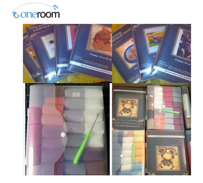 Noneroom Kleurrijk Regenboog Diy Unfinished Haken Garen Mat Klink Haak Tapijt Kit Vloermat Kerstman Foto Tapijt Set