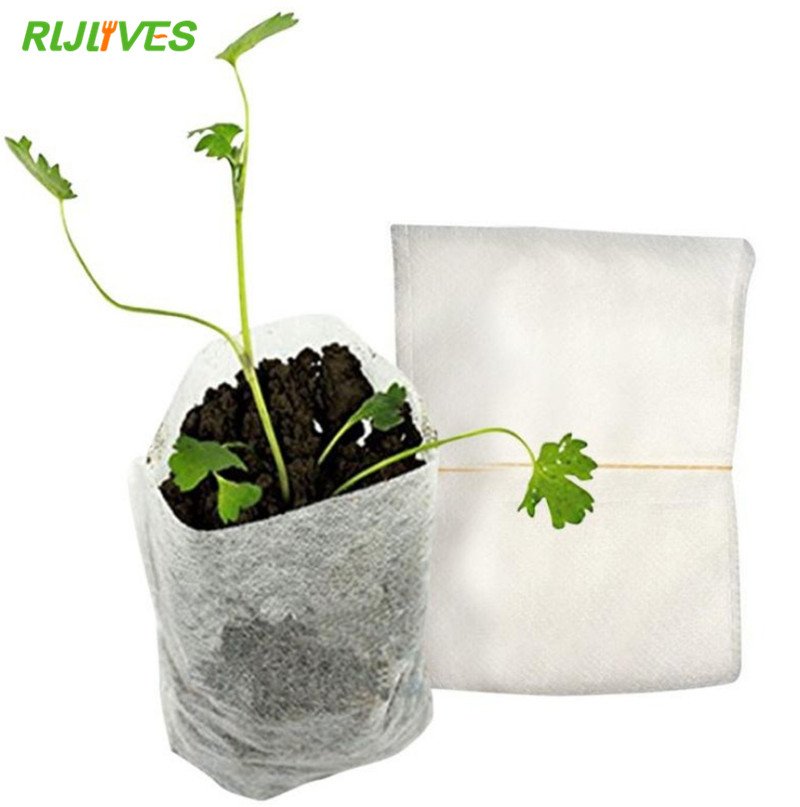 100 stk 8*10cm non-woven stof såning planteskole poser planteskole potter frøplante hæve poser stof haveartikler