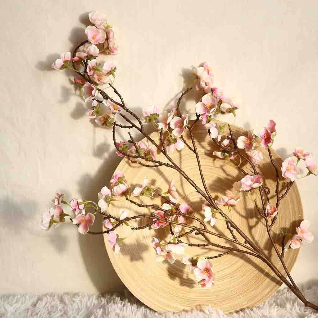 97 cm Cherry Perzik Roze Zijde Kunstmatige Bloemen Boeket Nep Bloemen voor Thuis Bruiloft Decoratie indoor L528