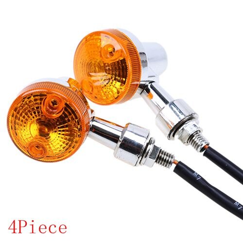 Possbay 4 Stuks Motorcycle Knipperlichten Indicator Lamp Amber Flashers Voor Kawasaki Suzuki Harley Honda Cafe Racer Turn Lamp: Orange Sliver