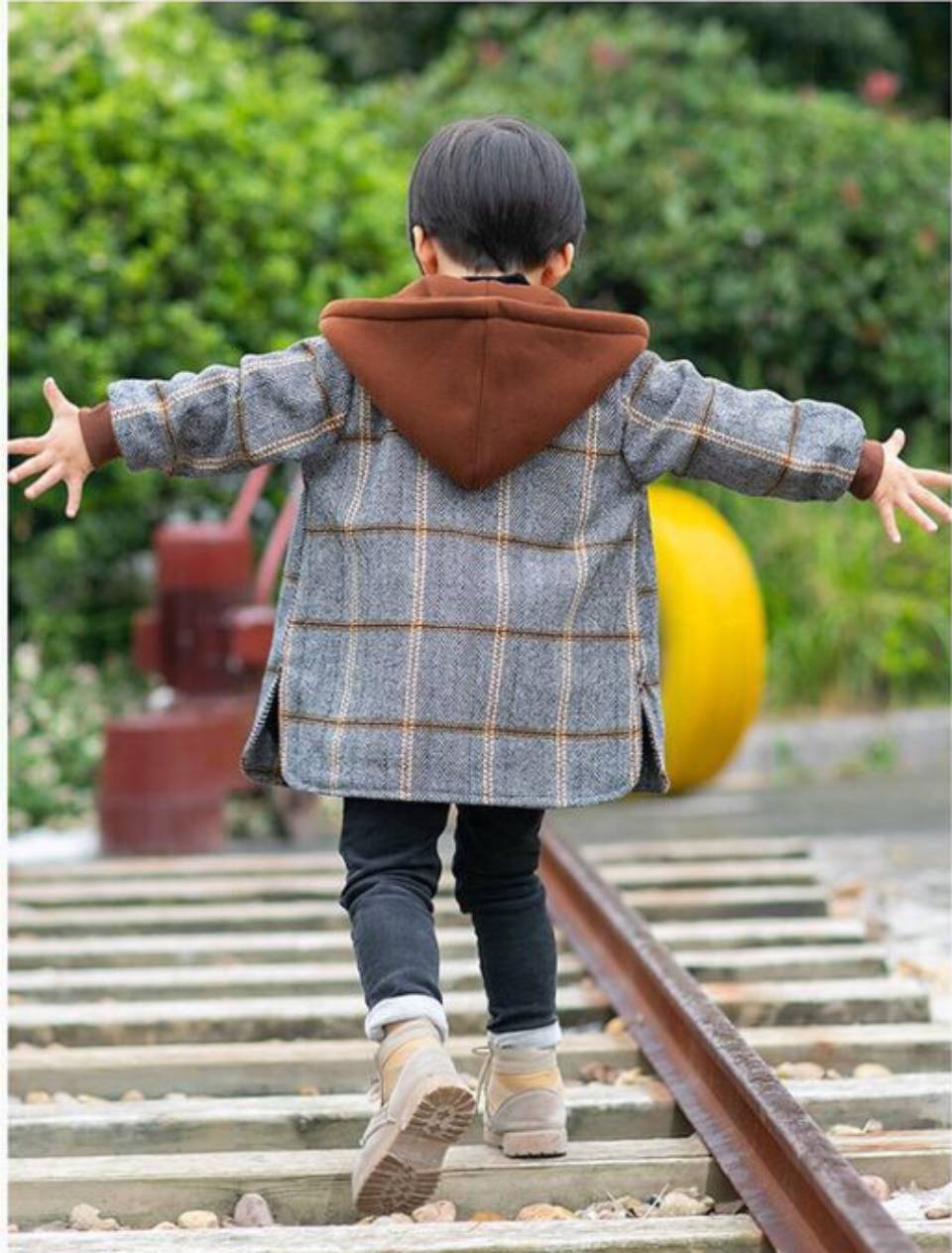 para la edad 2 3 4 5 6 7 8 9 10 años a cuadros niños abrigo Otoño Invierno niños chaquetas prendas de vestir niños con capucha gruesa prendas de vestir exteriores: 6