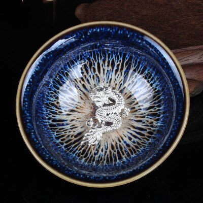 1 st Chinese Porselein China Jingdezhen Porselein Kom 45 ml 925 Pure Fine Silver Lotus Master Dragon Theekopje Thee Set giftPackage: I
