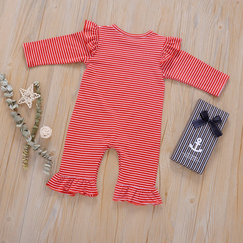 ¡Novedad de ! Mono de manga larga para bebés, niños y niñas, RAYA ROJA de Navidad, estampado de cuerno de ciervo, de una pieza, 0-24 meses, ropa de bebe