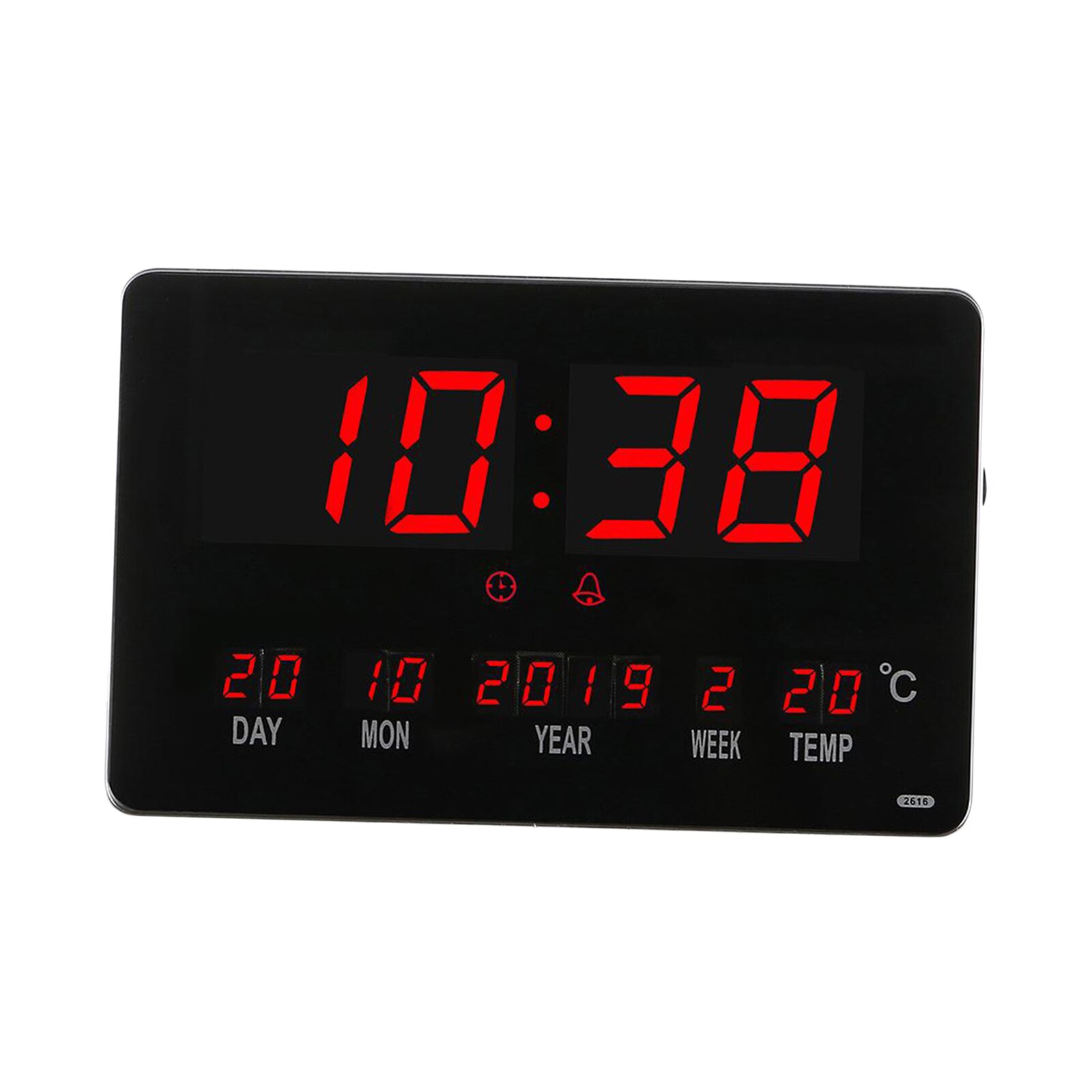 Digital Alarm Clock Desktop Wall Clock Hourly Chime for Home Office Decor