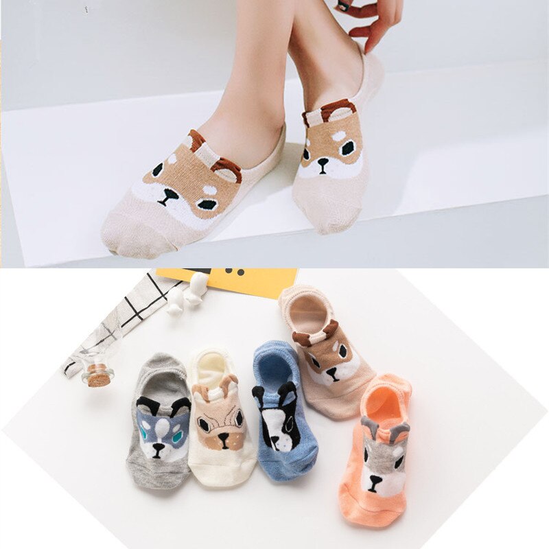 10 Pcs=5 Pairs/set Women Funny Lovely Animal Cute Rabbit Comfortable Boat Short Socks Cotton Spring Sox for Girls