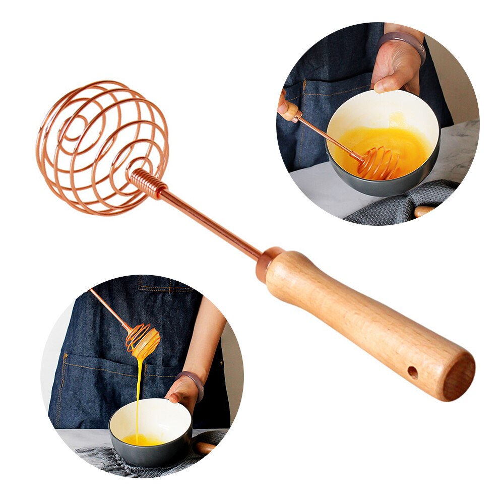 1PCS Stainless Steel Spiral Shape Manual Whisk Egg Tools Home Breakfast Mixer Blender Egg Beater Durable Kitchen Cooking Tools