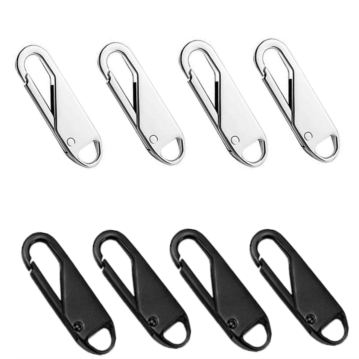 Newly Universal Detachable Zipper Puller 4/8pcs Metal Zipper Repair Kit for Coat Bag General: Mixed color 8PCS