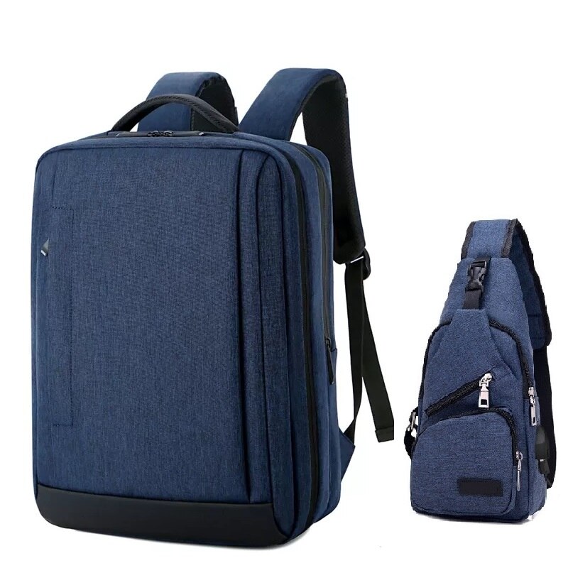 Men's backpack 15.6 Inch Laptop Backpacks Business Notebook Mochila Waterproof Back Pack USB Charging Travel Bags student bag: Set 11