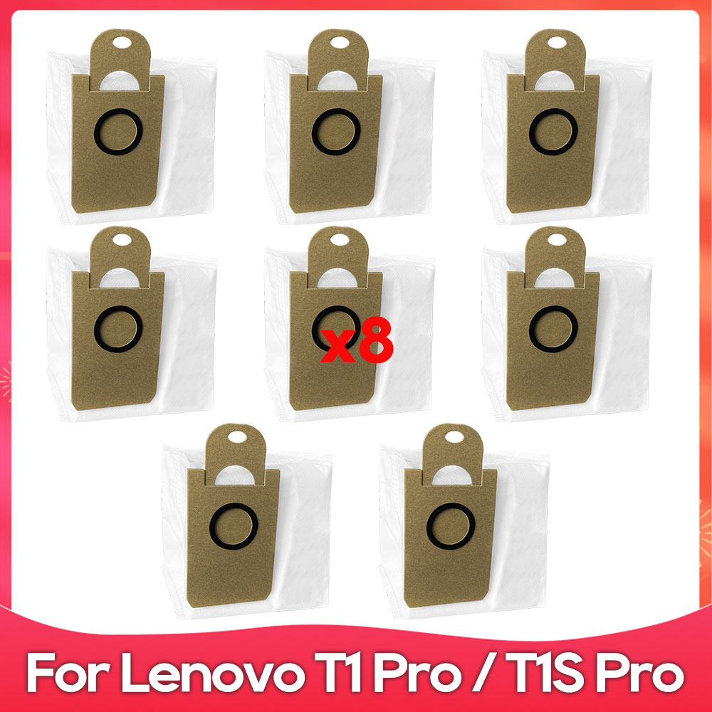 Compatible con ( Lenovo T1S Pro / T1 Pro / Proscenic M7 Pro / Honiture Q6 ) Cepillo principal y lateral, filtro HEPA, bolsa de polvo, paño de fregado, accesorio de repuesto.: Castaño