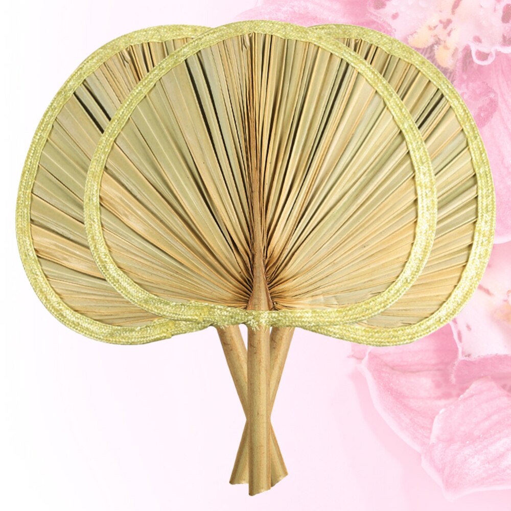 3PCS Hand-made Big Cattail Leaf Fan Old Type Cooling Fan Mosquito Repelling Fan Brown Leaf BBQ Palm-leaf Fan Multi-purpose Handh: Default Title