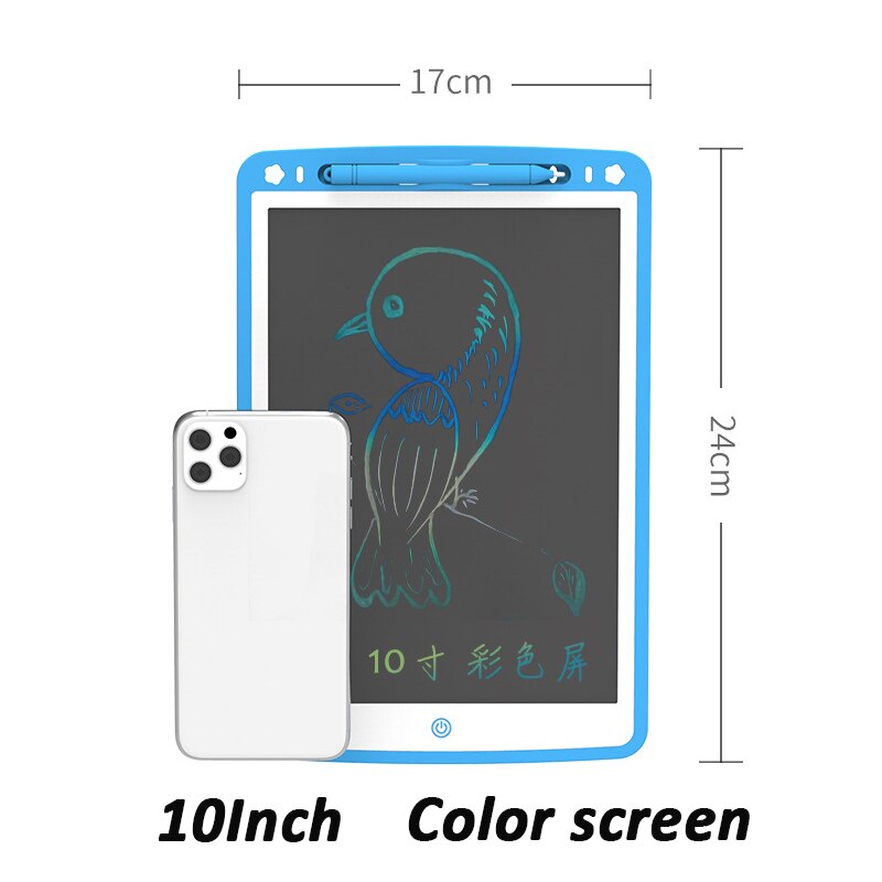 12/10/8.5/6.5 inch LCD Drawing Board Baby Drawing Writing Tablets Kids Early Educational Scratch Painting Toys For Children: 10Inch blue color