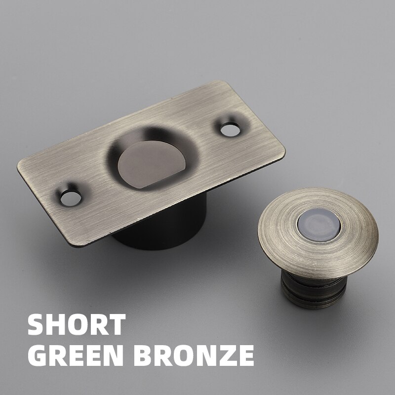 Betoci usynlig dørstopper messing kraftig stærk magnetisk dørstop skjuler dørstop hardware monteret på gulvet: Kort grøn bronze
