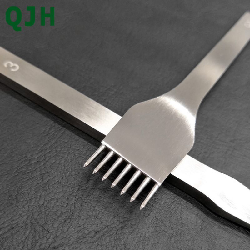 umierać-stali nierdzewnej skórzany punktak pneumatyczny okrągły otwór rękodzieło skóra dłuta kłucia żelaza szwy narzędzia robić skóry 3/4/5mm rozstaw