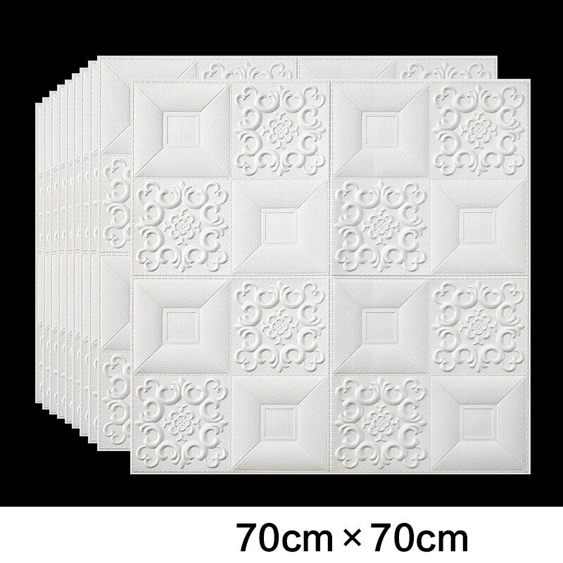 3D Roof Ceiling Wallpaper PVC Waterproof Self-adhesive Foam Wallpaper Living room Bedroom Roof Ceiling Contact Paper Decor Decal: A / 77x70cm