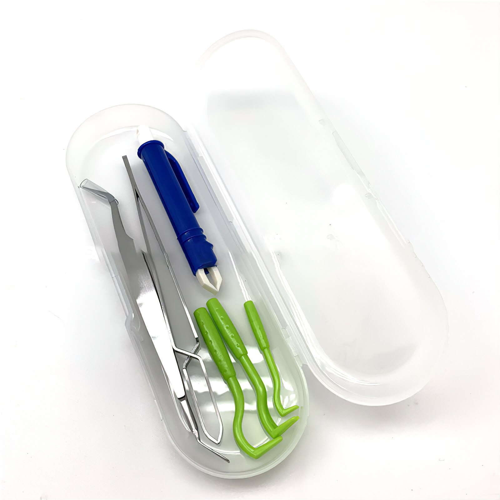 Pet Ion Extractor Plastic Cover Tick Removal Tool Kit With Storage Plastic Box For Cats And Dogs