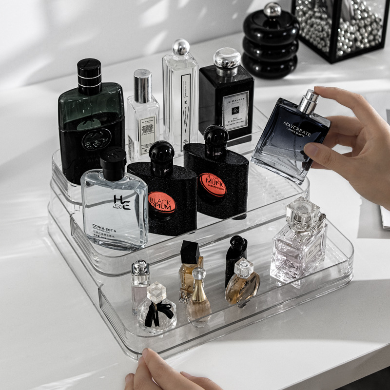 Stor skrivebords parfymehylle dårlig sminkeorganisator parfyme aromaterapi organizer hudpleieprodukt oppbevaringsstativ organizer