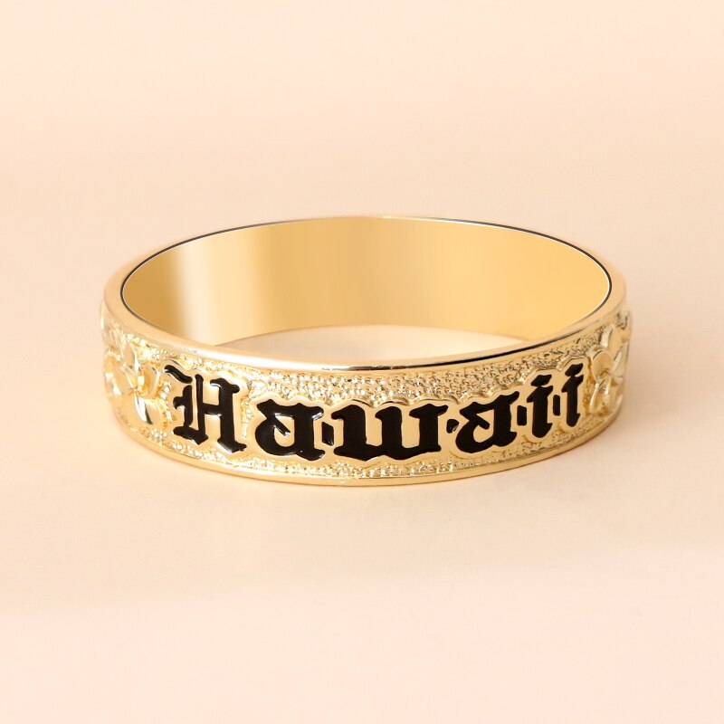 KOMI Inner Diameter 7 CM 100G Hawaii Samoa Marshall Polynesian Pohnpei Chuuk Tonga Words Man Woman Closed Bracelet Bangle GJZ389