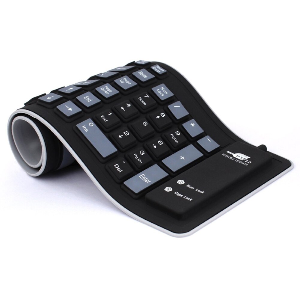 103 Keys Foldable Office Silent Wired Keyboard Dustproof Soft Keyboard Letters Silicone Gaming Keyboard For Laptop/Computer