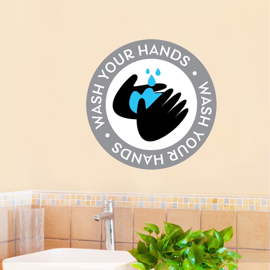 Wash Hands SIGNS Distancing Wash Your Hands Window Glass Decal Quotes & Words fast ship enough stock