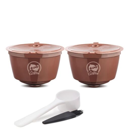 Cápsula Reutilizable de Café Crema para Cafetera Dolce Gusto, Cestas Rellenables con Filtro, Fundas de Dos Colores Actualizadas para 3ª Generación: Brown