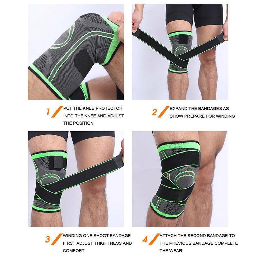 1 Pcs Kneepad Elastische Druk Bandage Ademend Knie Running Spier Artritis Joint Protector Brace Sport Ondersteuning Voor Fit I5M1