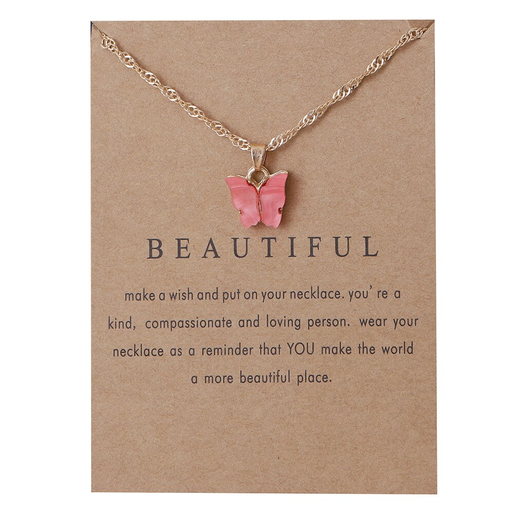 Cute Butterfly Pendant Necklace for Women Jewelry