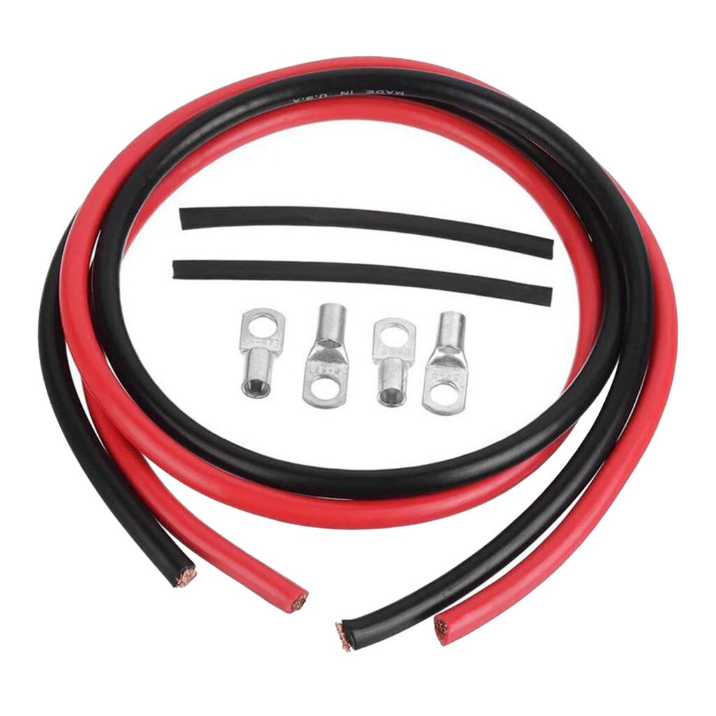 Copper Battery Ground Cables Terminal Kit 100A for Solar Auto Marine Battery