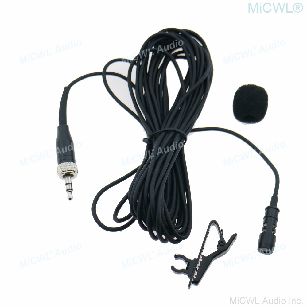 MiCWL R8 Phantom Power XLR Lavalier Microphones 10m Wire Lapel Mic For Sennheiser ew Wireless BeltPack 3.5mm to 3Pin Adapter: Silver