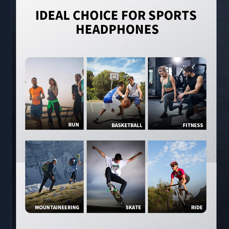 Trådløse sportshovedtelefoner med ægte benledning og bluetooth-kompatibelt headset, håndfrit med mikrofon til løb