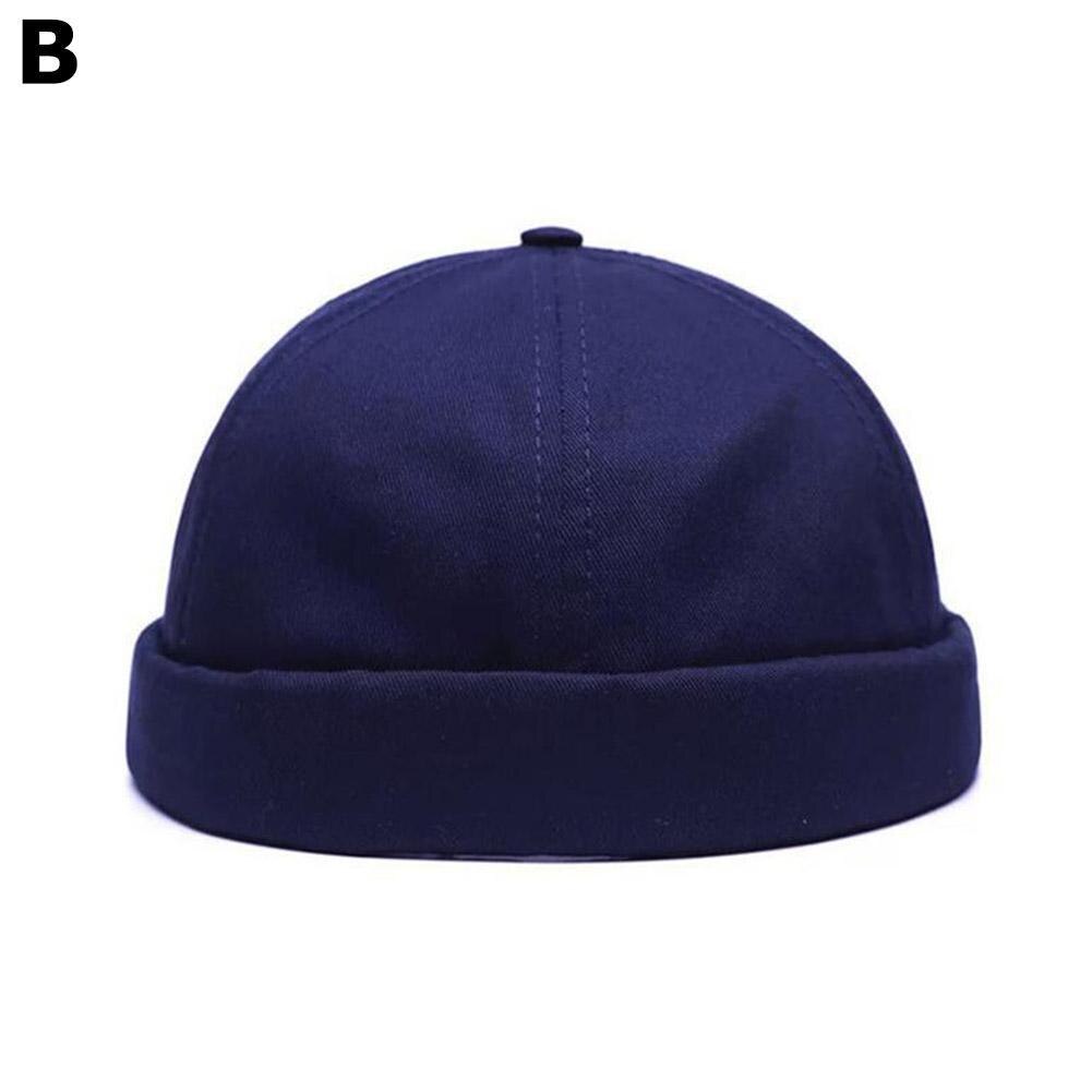 Men Women Retro Dome Melon Brimless Beanie Cap Skullcap Sailor Cotton Mechanic 6 Trendy Color Panels Docker Hat Casua Q2M8: B