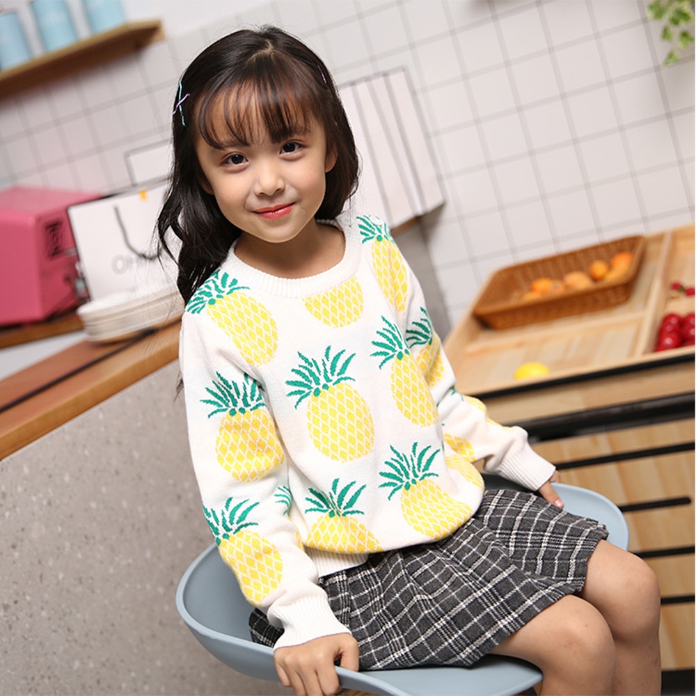 Kindertruien ananas gebreide truien kinderen ouder-kind outfit jongens meisjes katoenen kindertrui voor meisjes