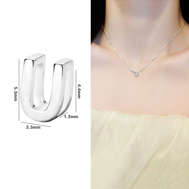 1PCS 925 Sterling Silver Letter Beads Silver Charms A-Z DIY Loose Beads Initial Alphabe Letter Beads Fit Women Bracelet Making: NUDE
