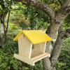 Wooden Bird Feeder Courtyard Villa Balcony Hanging Rainproof Bird Feeder Birds Food Supplie Container Appliance House Type Feed: D