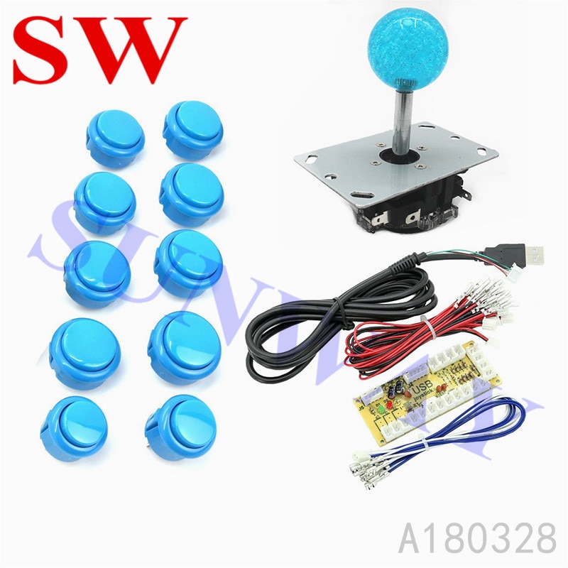 Arkade joystick gjør-det-selv-sett null forsinkelse arkadesett usb-koder til pc arkadekopi sanwa joystick 24/30mm trykknapper for arcade mame