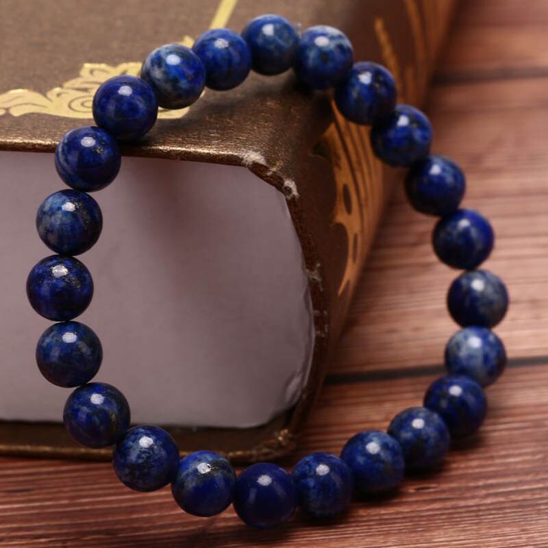 Natürliche Lapis Lazuli Perlen Armbänder unisex Elastische Armbinde Natürliche Stein Runde Perlen Armbinde Für Männer Frauen Schmuck