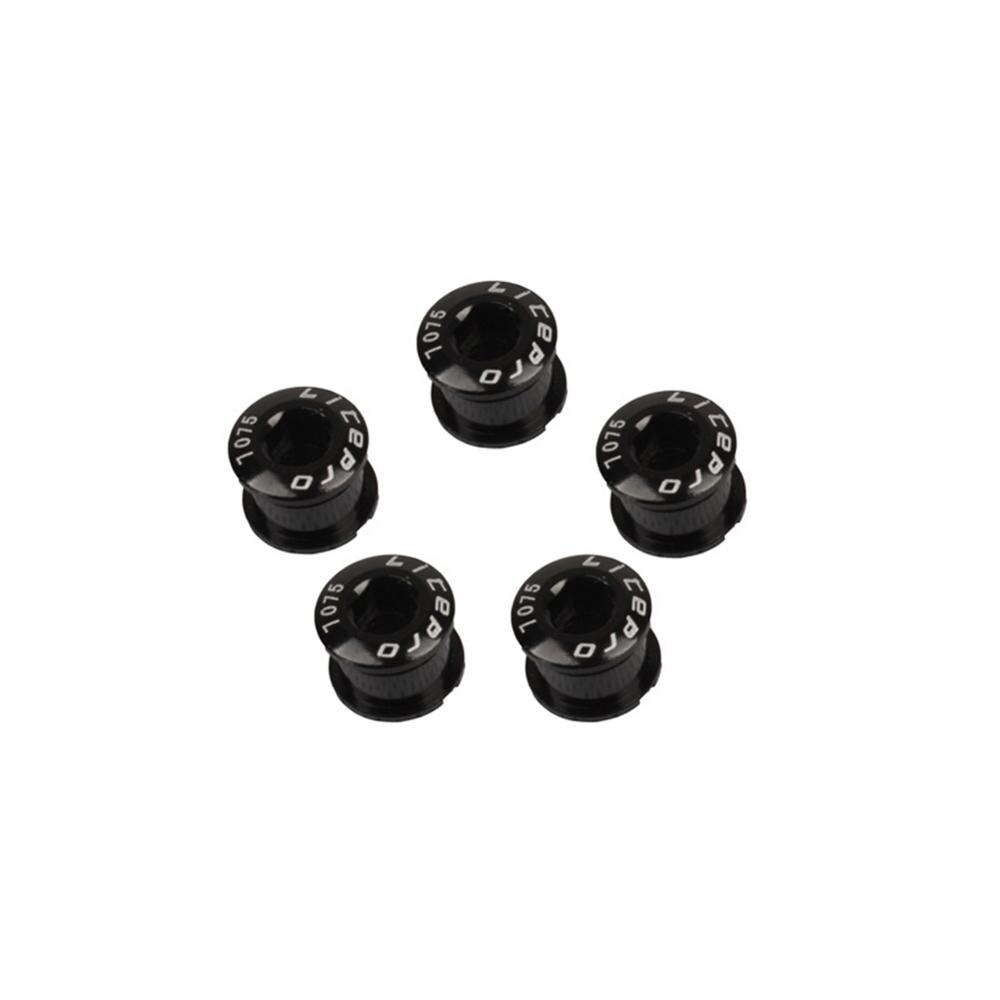 5 Stks/set Fiets Crank Chain Wheel Bolt 8 Kleuren 7075 Aluminium Mtb Kettingblad Bouten Enkele Kettingwiel Bouten: black