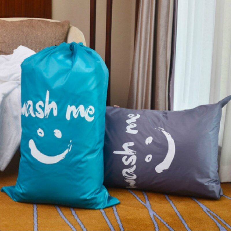 Large Capacity Foldable Nylon Drawstring Bag Dirty Clothes Drawstring Storage Bags Ladies Laundry Bag