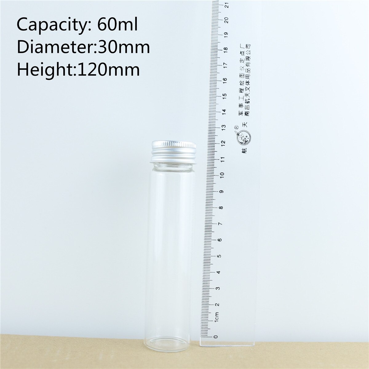 12 Stks/partij 60Ml/80Ml/100Ml/110Ml Glazen Flessen Aluminium Cap Leuke Jar Flesjes diy Craft Container Transparante Parfumflesjes: 60ml