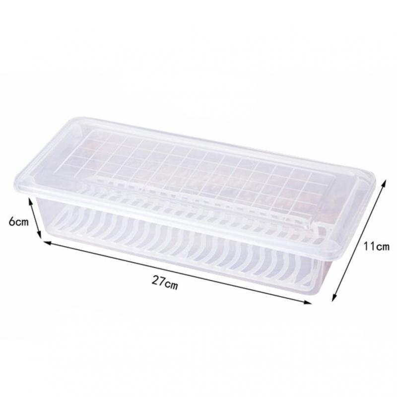 Removable Drain Plate Tray Fridge Food Fresh Keep Fruits Vegetables Meat Fish Storage Box Containers Organizer Kitchen Tools