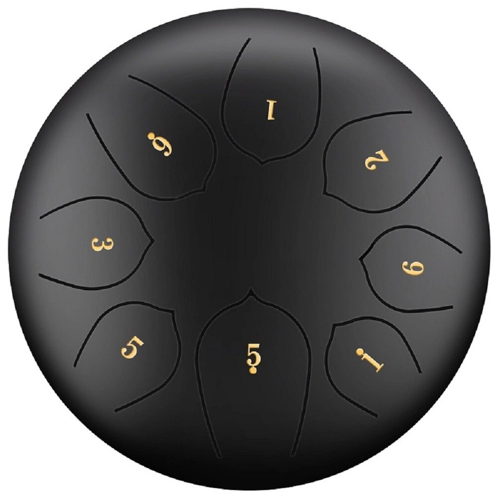 8inch Tongue Percussion Drum Handpan Instrument Purify Your Mind and Soul Musical Instruments: Black