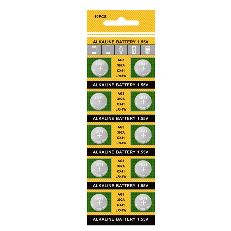20pcs/10pcs High Capacity AG3 736 LR41 Button Cell Batteries for Lasts Electronic Device Use Power Supply Battery: black