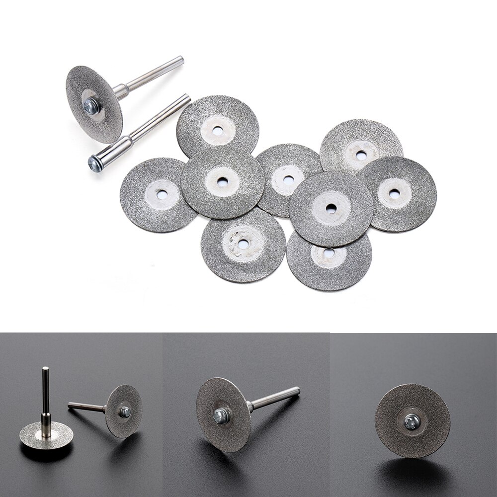 20-50mm Diamond Cutting Discs & Drill Bit Mini Circular Saw For Rotary Tool Dremel Stone Blade Mandrel 3.0mm