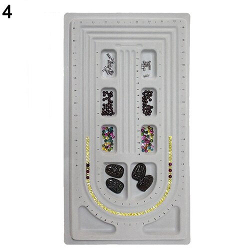 Bead Board Bracelet Beading Tray Necklace DIY Making Craft Jewelry Meter Panel Tool 7 Style Gray Flocked: Large 108 Disk